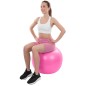 Minge fitness gonflabila 65cm, pompa inclusa, material aderent, sarcina maxima 100kg, roz