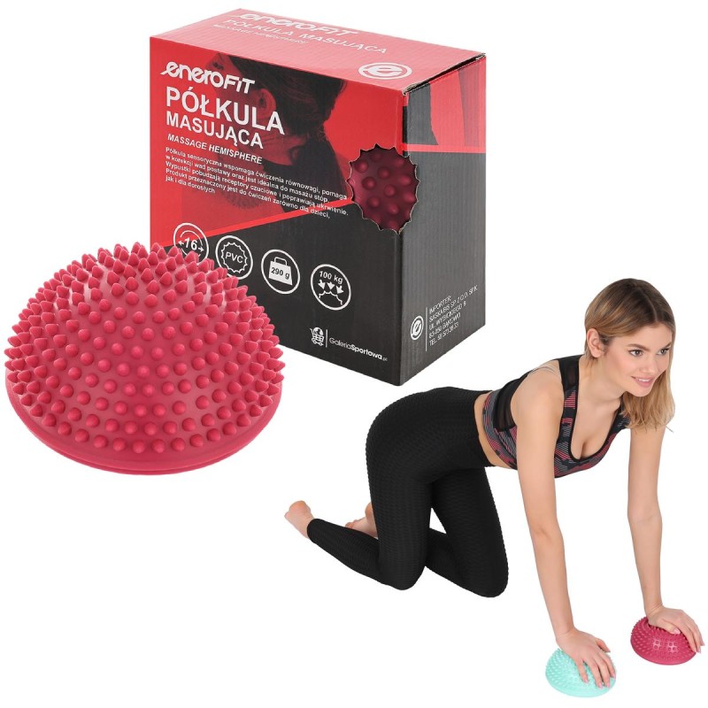 Emisfera senzoriala pentru exercitii picioare 16cm, stimuleaza circulatia, sarcina maxima 100kg, roz