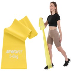 Banda elastica pentru fitness, multifunctionala, rezistenta 5-8kg, 200x15 cm, galben