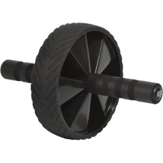 Roata fitness pentru exercitii abdomen, covor inclus, sarcina maxima 100kg, 30x18x18cm, negru