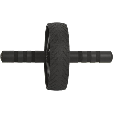 Roata fitness pentru exercitii abdomen, covor inclus, sarcina maxima 100kg, 30x18x18cm, negru