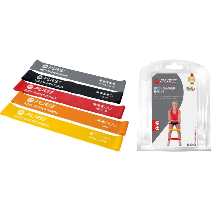 Set 5 mini benzi elastice pentru fitness, multifunctionale, stimuleaza mobilitatea, multicolor