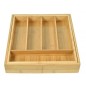 Organizator tacamuri, 7 compartimente, latime 45 cm, lemn de bambus natural