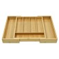 Organizator tacamuri, 7 compartimente, latime 45 cm, lemn de bambus natural