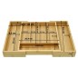 Organizator tacamuri, 7 compartimente, latime 45 cm, lemn de bambus natural