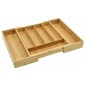 Organizator tacamuri, 7 compartimente, latime 45 cm, lemn de bambus natural