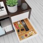 Organizator din bambus pentru tacamuri, model GAEL, 5 compartimente, 25 x 35 cm, natur