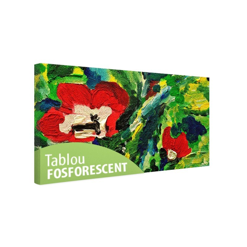 Tablou fosforescent Flori pictate in ulei