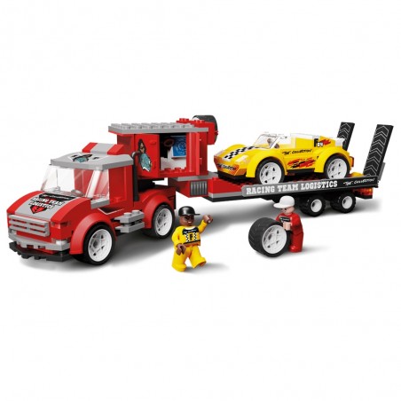 Set 283 piese transportor de masini de curse, joc pentru constructie