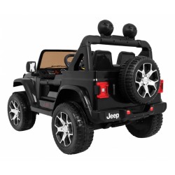 Masinuta electrica Jeep Wrangler Rubicon, off road, 12V, 2 scaune, roti spuma EVA, lumini LED, radio, 126x70x80cm