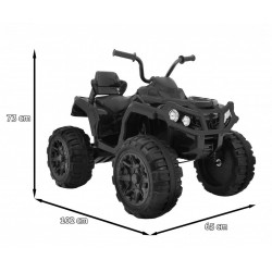 ATV Quad electric, 2 motoare, roti spuma EVA, negru