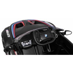 Masinuta electrica BMW M6 GT3, sport, 24V, roti spuma EVA si plastic, lumini LED, centura siguranta, 126x73x53cm