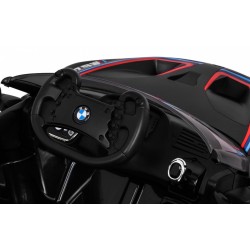 Masinuta electrica BMW M6 GT3, sport, 24V, roti spuma EVA si plastic, lumini LED, centura siguranta, 126x73x53cm