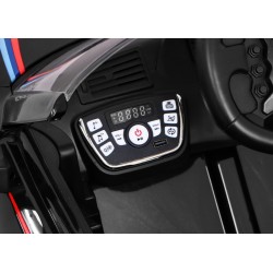 Masinuta electrica BMW M6 GT3, sport, 24V, roti spuma EVA si plastic, lumini LED, centura siguranta, 126x73x53cm