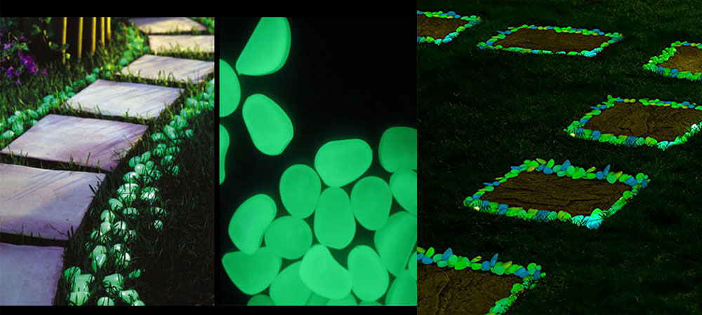 Pietricele glow fosforescente verzi